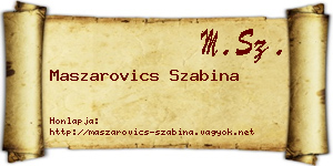 Maszarovics Szabina névjegykártya