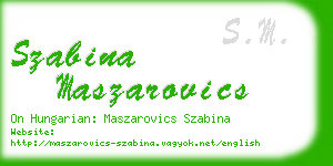 szabina maszarovics business card